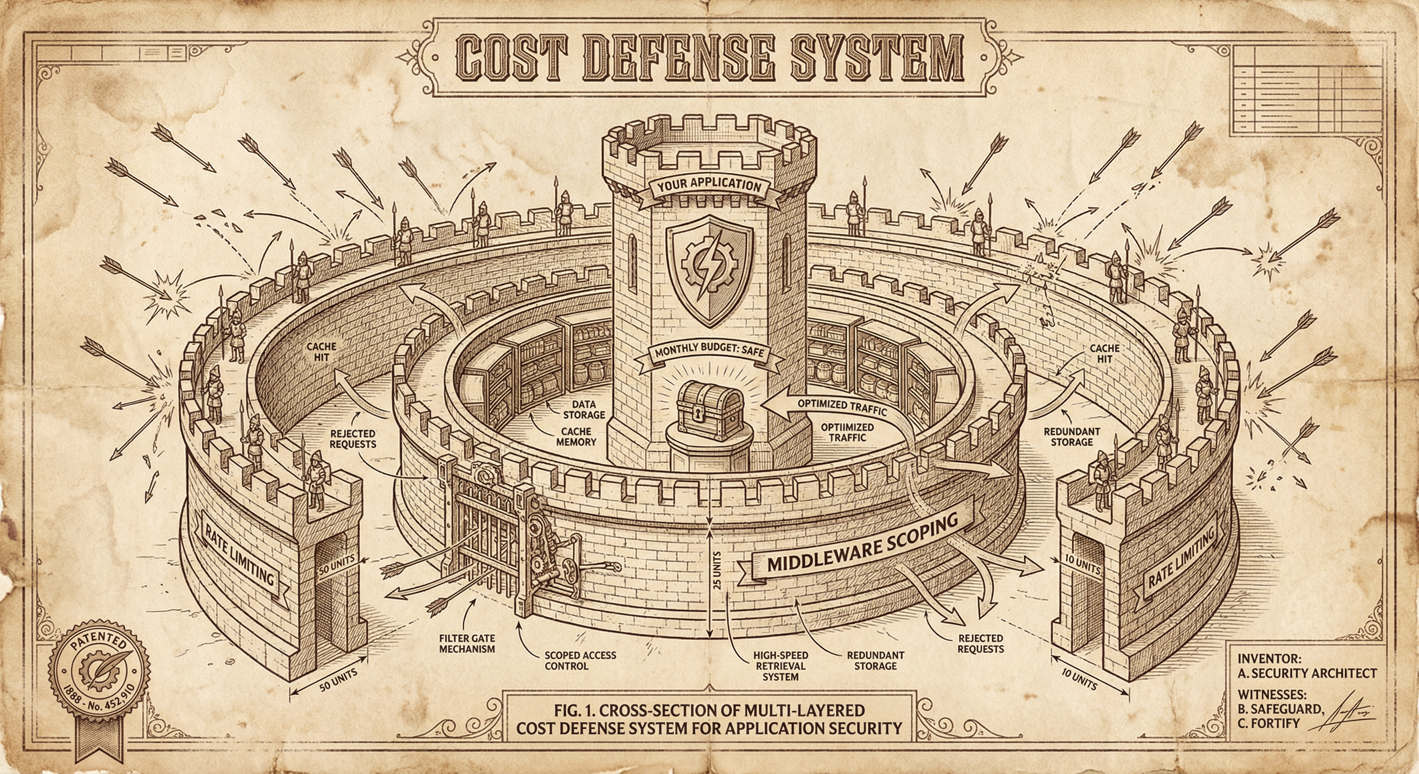 A multi-layered cost defense system protecting your application and monthly budget
