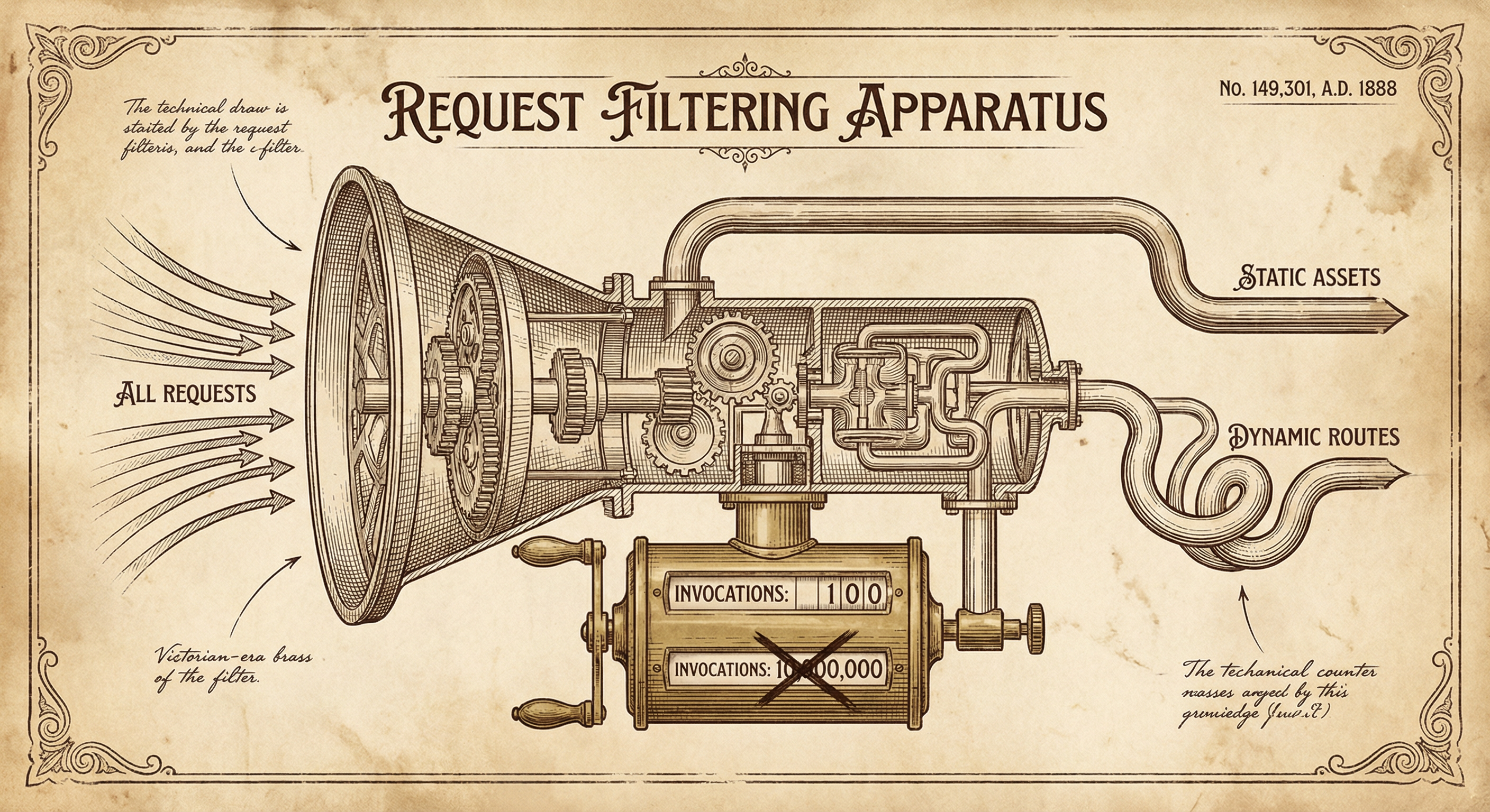 How middleware filtering reduces invocation counts from millions to hundreds